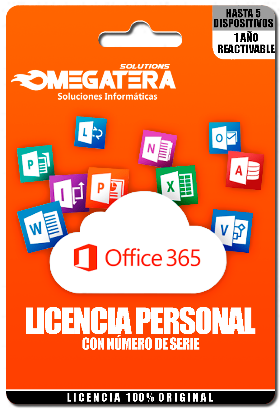 OFFICE 365 LICENCIA PERSONAL CON NÚMERO DE SERIE - 1 AÑO - REACTIVABLE OFFICE 365 LICENCIA PERSONAL CON NÚMERO DE SERIE - 1 AÑO - REACTIVABLE